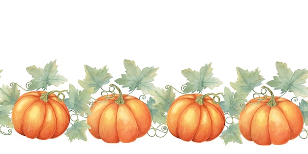 Premium Photo | Pumpkin seamless border clipart features vibrant ...