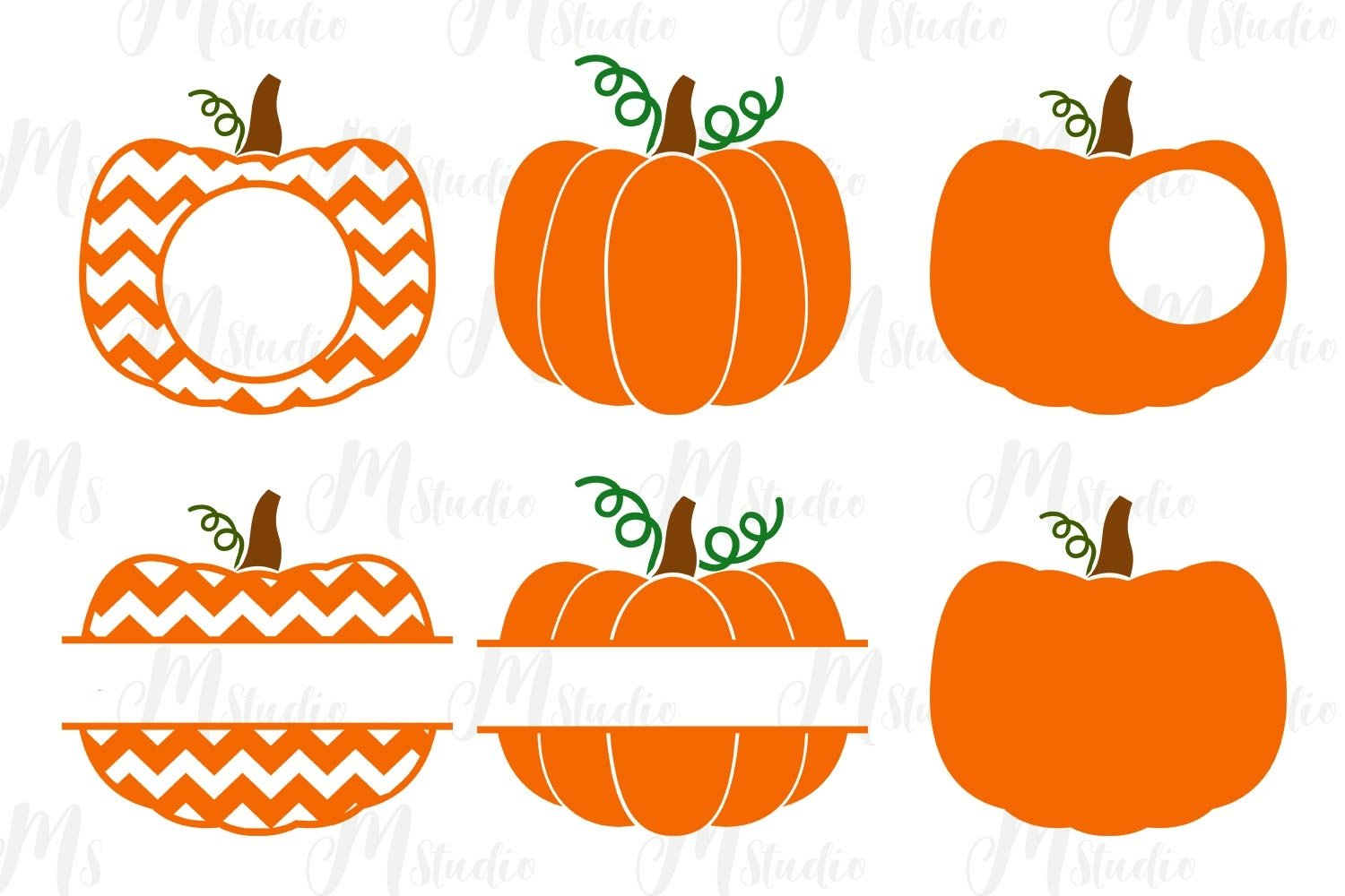 Pumpkin Monogram svg, for Silhouette Cameo or (132103)