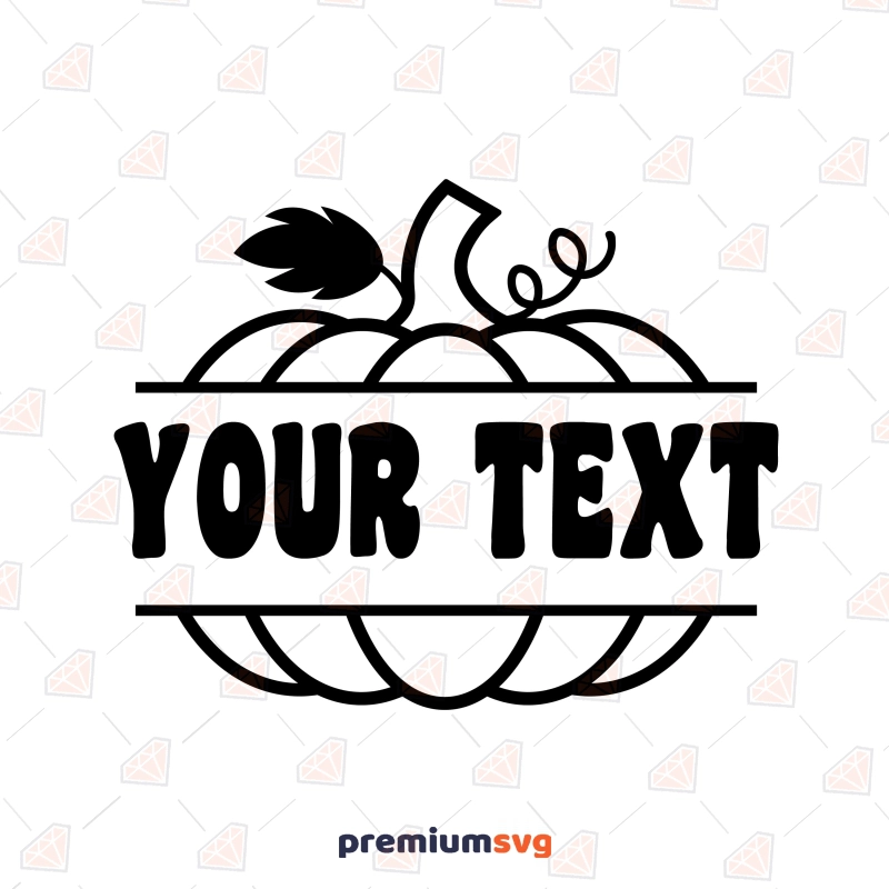 Pumpkin Monogram SVG, Split Pumpkin SVG Cut File | PremiumSVG