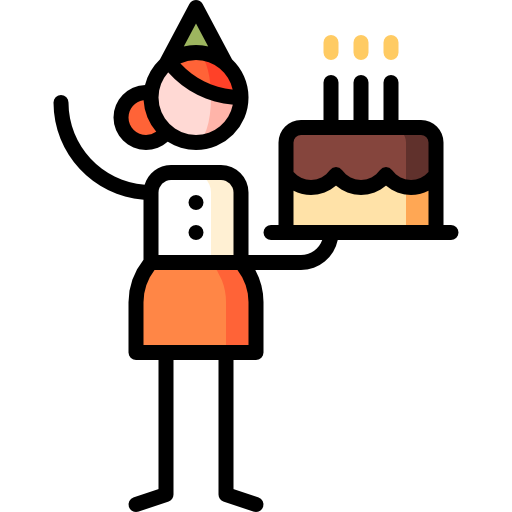 Birthday Puppet Characters Lineal Color icon | clipart library