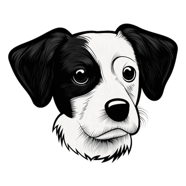 puppy face black in white