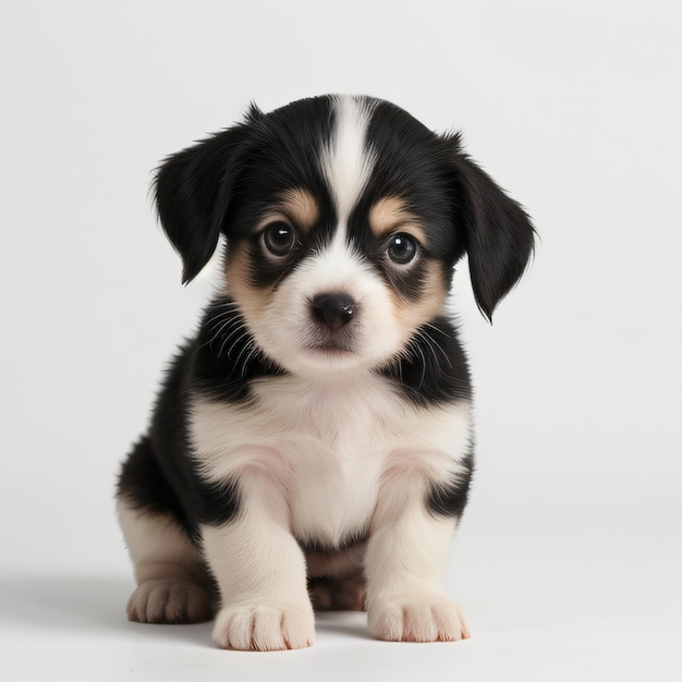 puppy face black in white