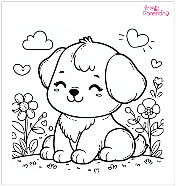 puppy printable coloring pages