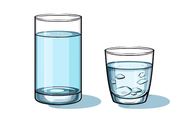 Premium Vector | Vector glass of pure water on white background