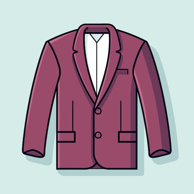A purple suit with a white collar and a white shirt on it ...