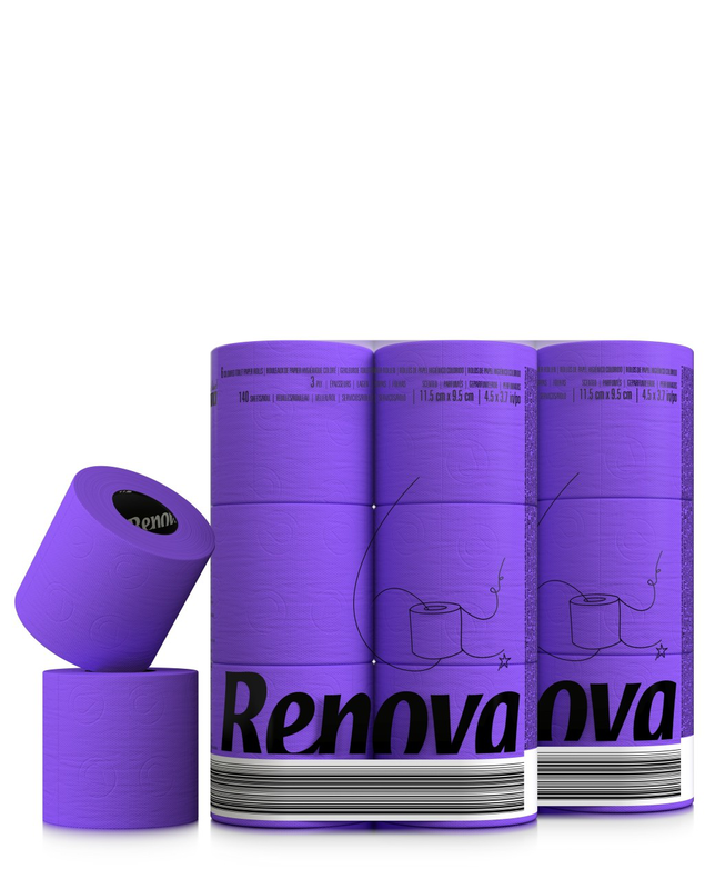 RENOVA | Purple Toilet Paper 6x12 | Toilet Paper