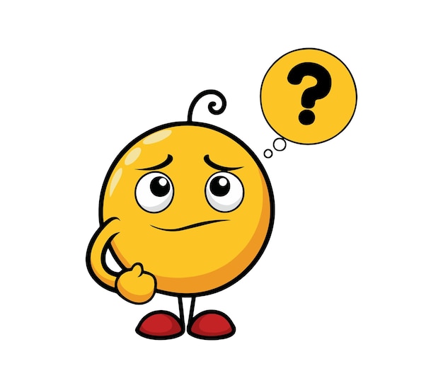 Premium Vector | Thinking Emoji with Question Mark Speech Bubble ...