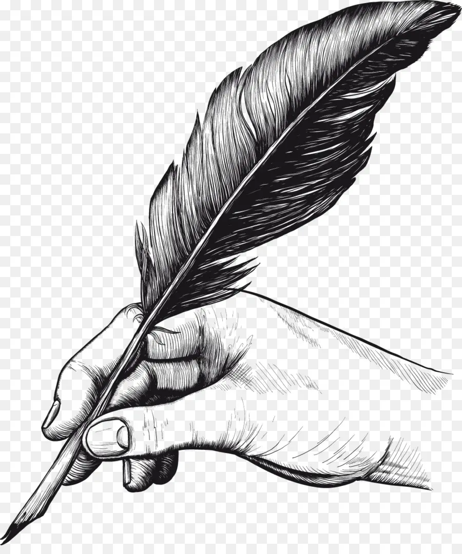 Feather Pen - Hand Holding Feather Pen for Writing - CleanPNG ...