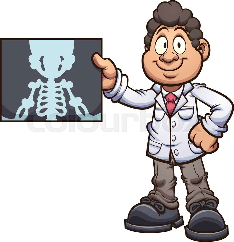 Cartoon radiologist doctor holding an x-ray. Vector clip art ...