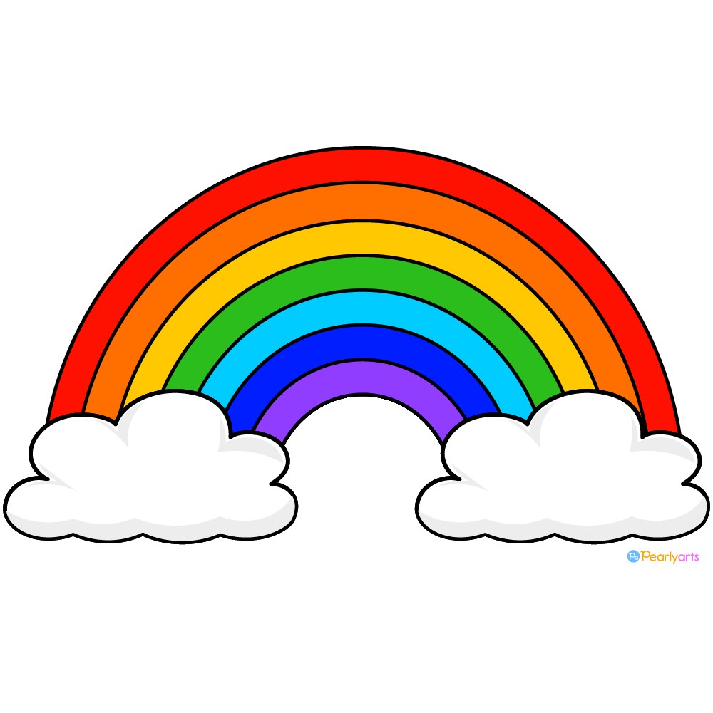 FREE Rainbow and Clouds Clipart (PNG file) | Pearly Arts