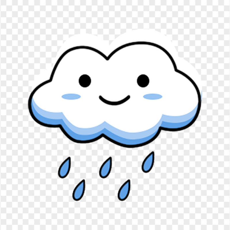 HD Cartoon Cloud Character Rain Rainy Weather PNG | Citypng