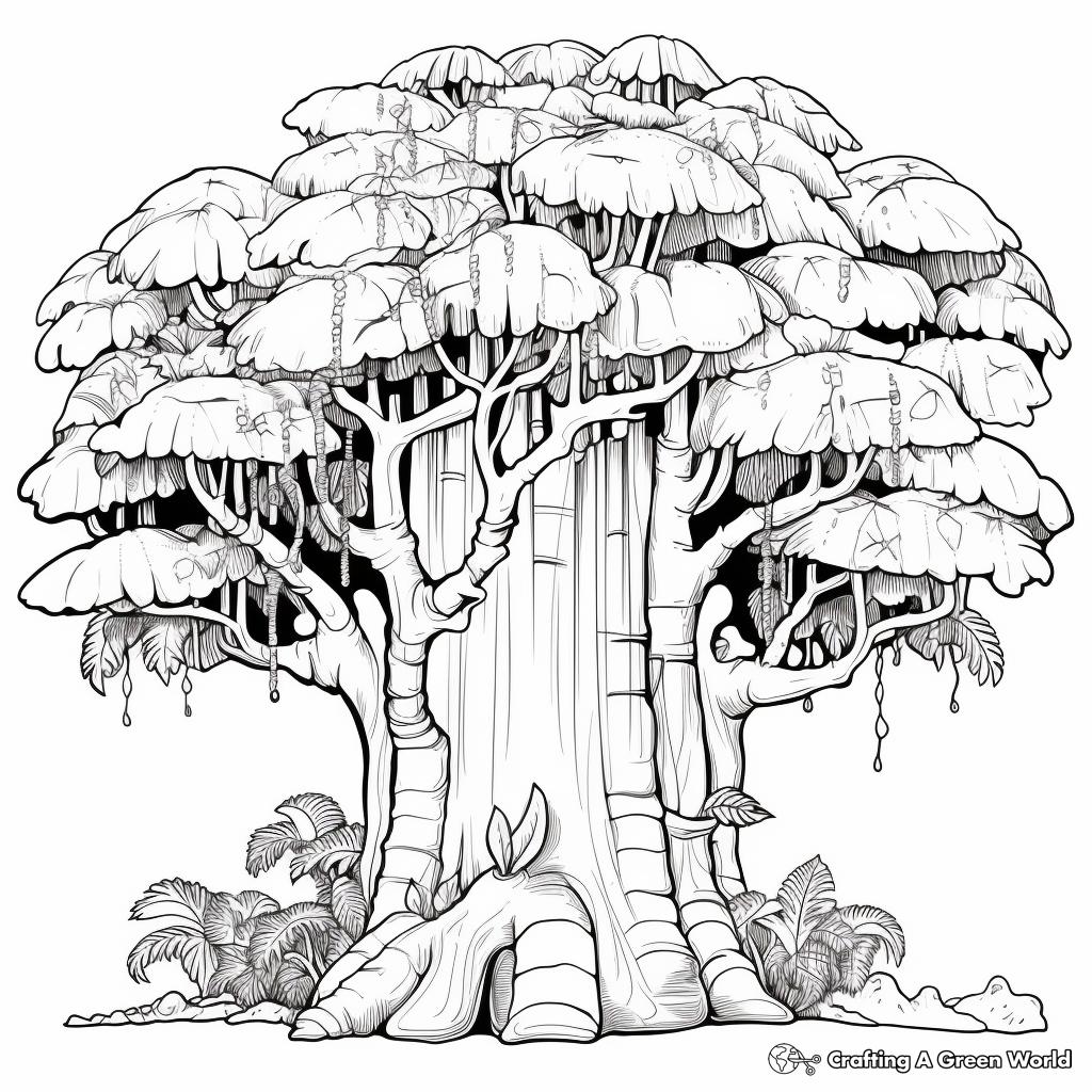 rain forest trees coloring page