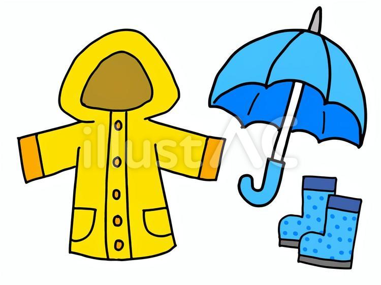 Free Vectors | Rain gear 05 (umbrella, kappa, rain shoes, for boys)