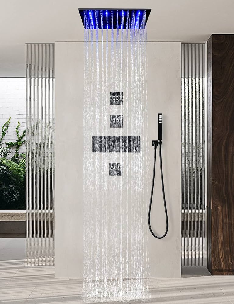 Modern LED Rain Shower System, Shower Body, Bathroom Set, Massage ...