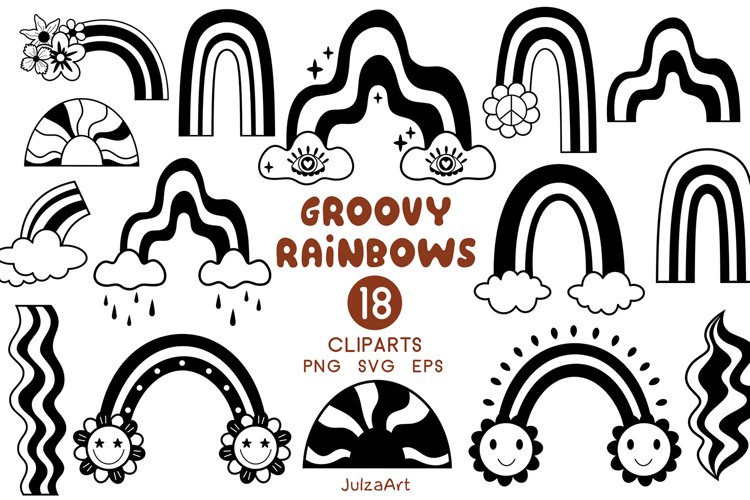 rainbow cliparts black