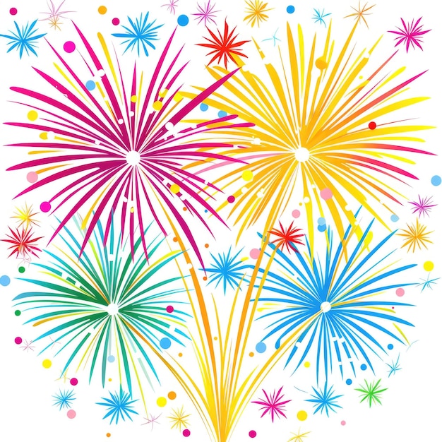 rainbow fireworks cliparts