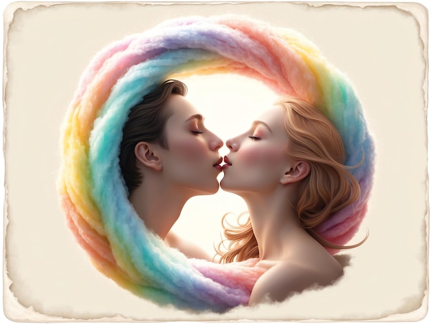 rainbow kiss cliparts