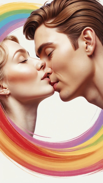 rainbow kiss cliparts