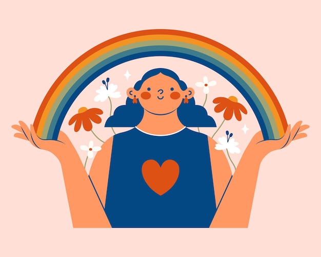 rainbow woman cliparts