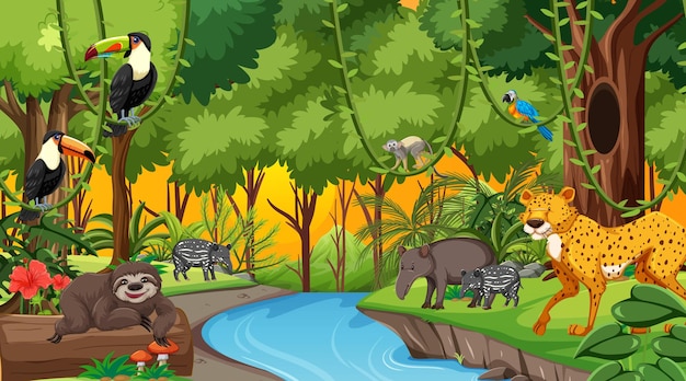 rainforest habitat cliparts