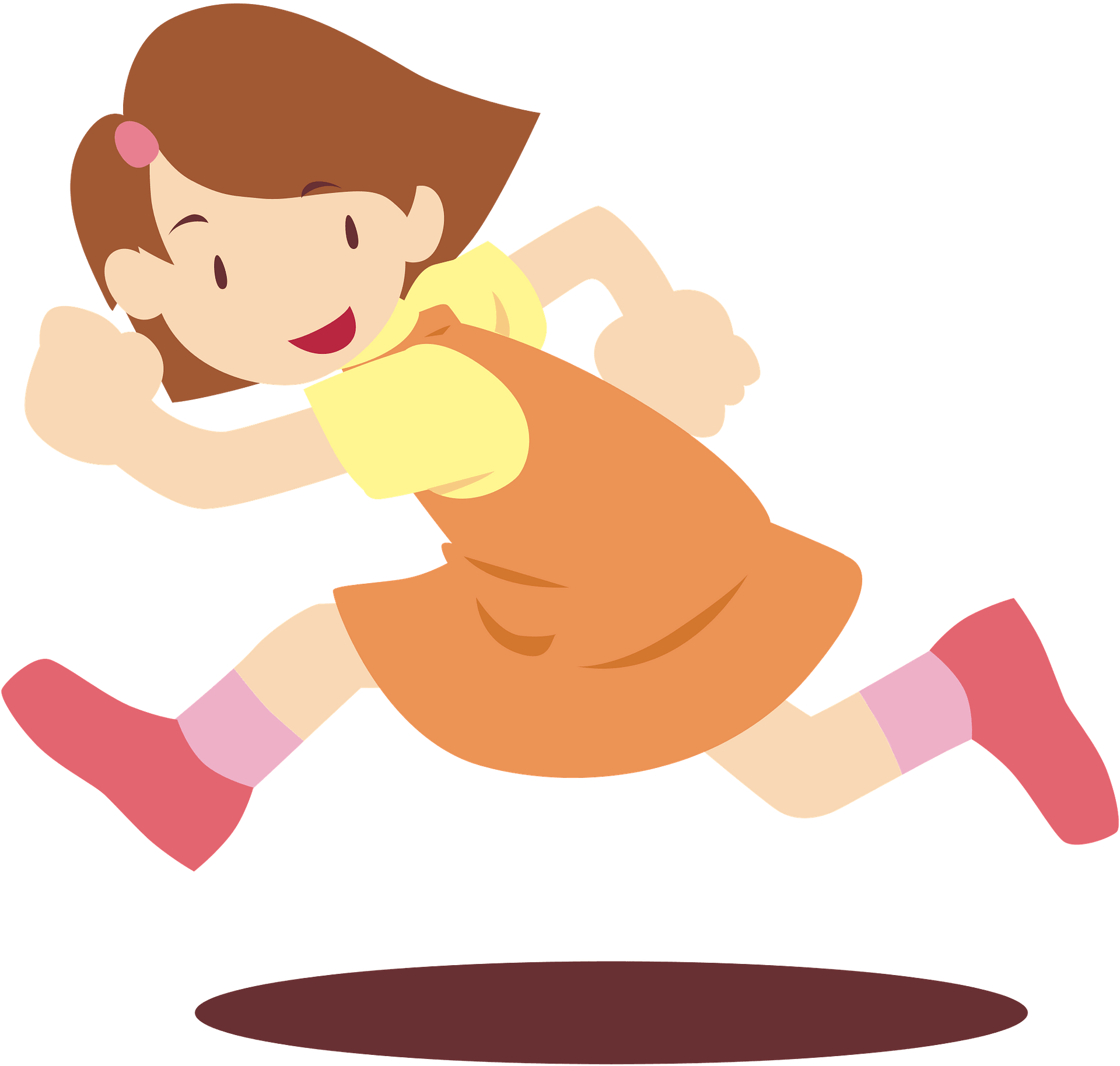 Happy Girl Running - Free vector clipart images on clipart library.com