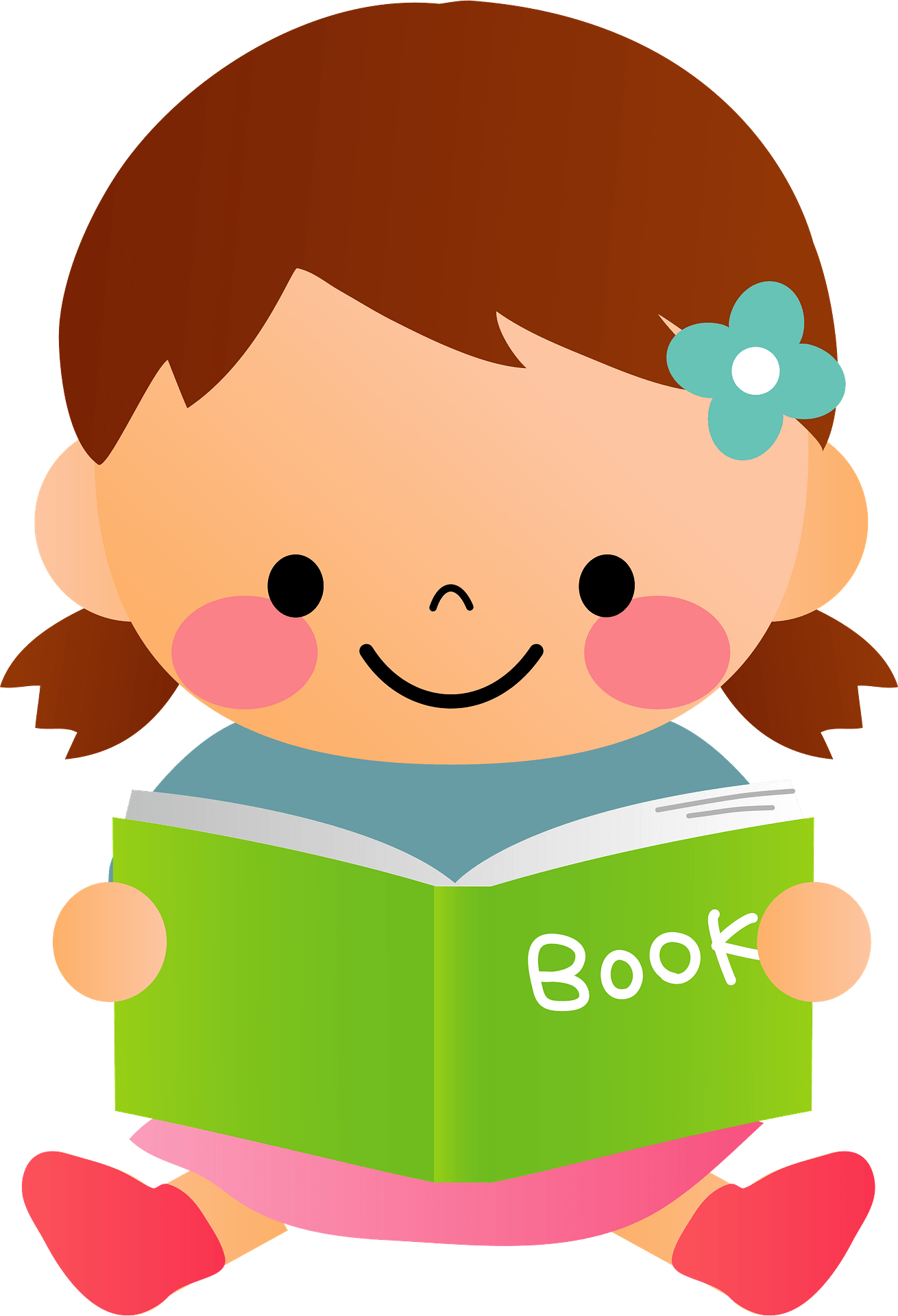 Girl is Reading a Book - Free vector clipart images on clipart library.com