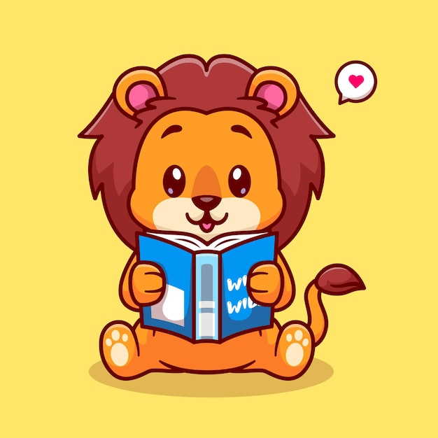 reading lion cliparts