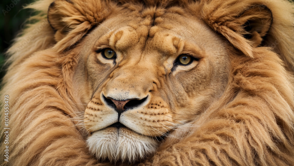 Lion. Color, realistic portrait of a lions head on a black ...