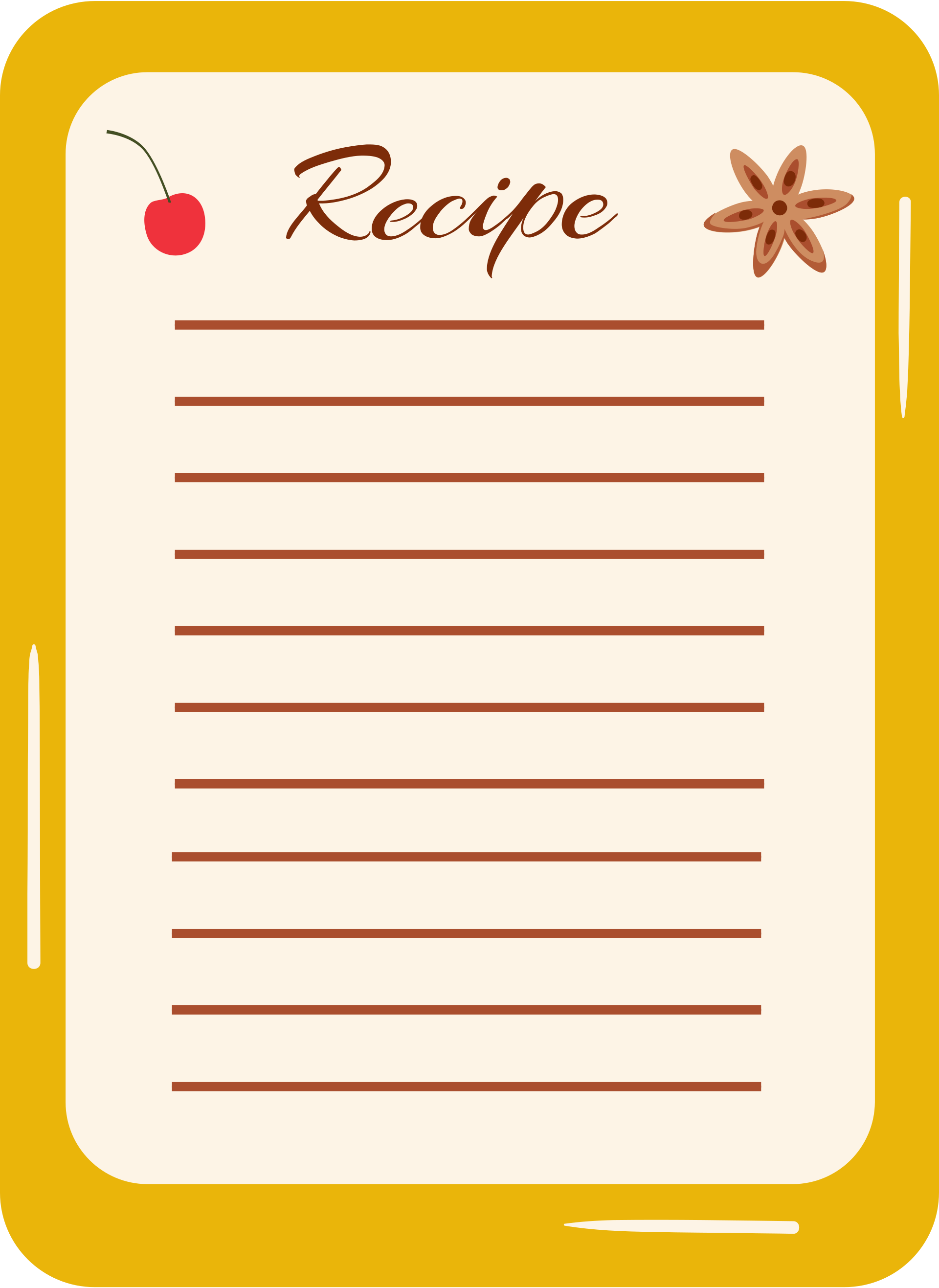recipe card clipart