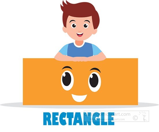 Mathematics Clipart-boy holds rectangle cartoon shape geometry ...