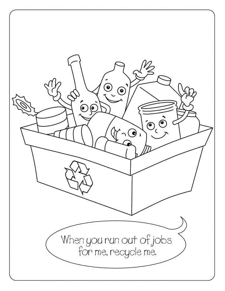 recycling coloring pages free