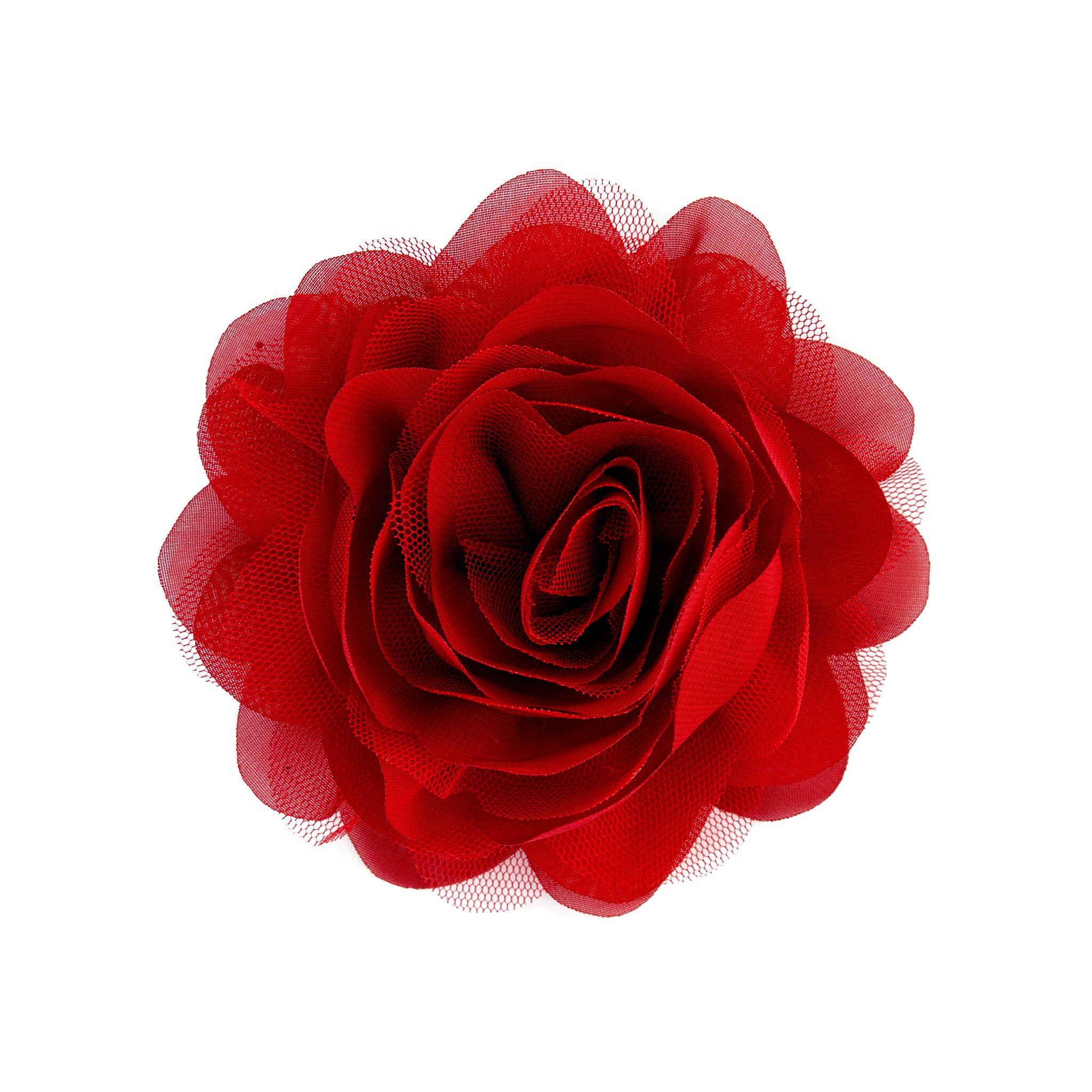 Deep Red Mesh Flower Clip - Lovisa