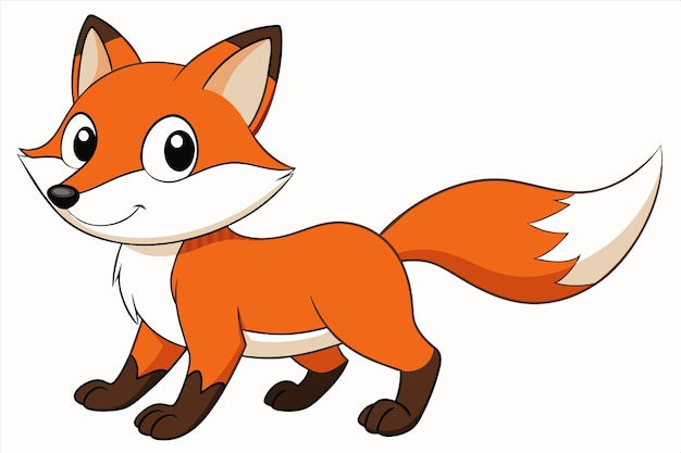 Premium Vector | A cartoon drawing of a red fox with a white ...