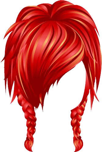 Download High School Spiky Pigtails Red - Red Hair Wig Clipart PNG ...