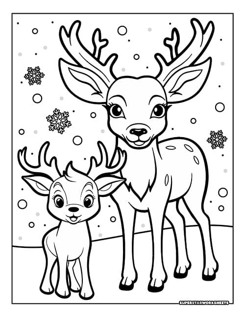 reindeer coloring page