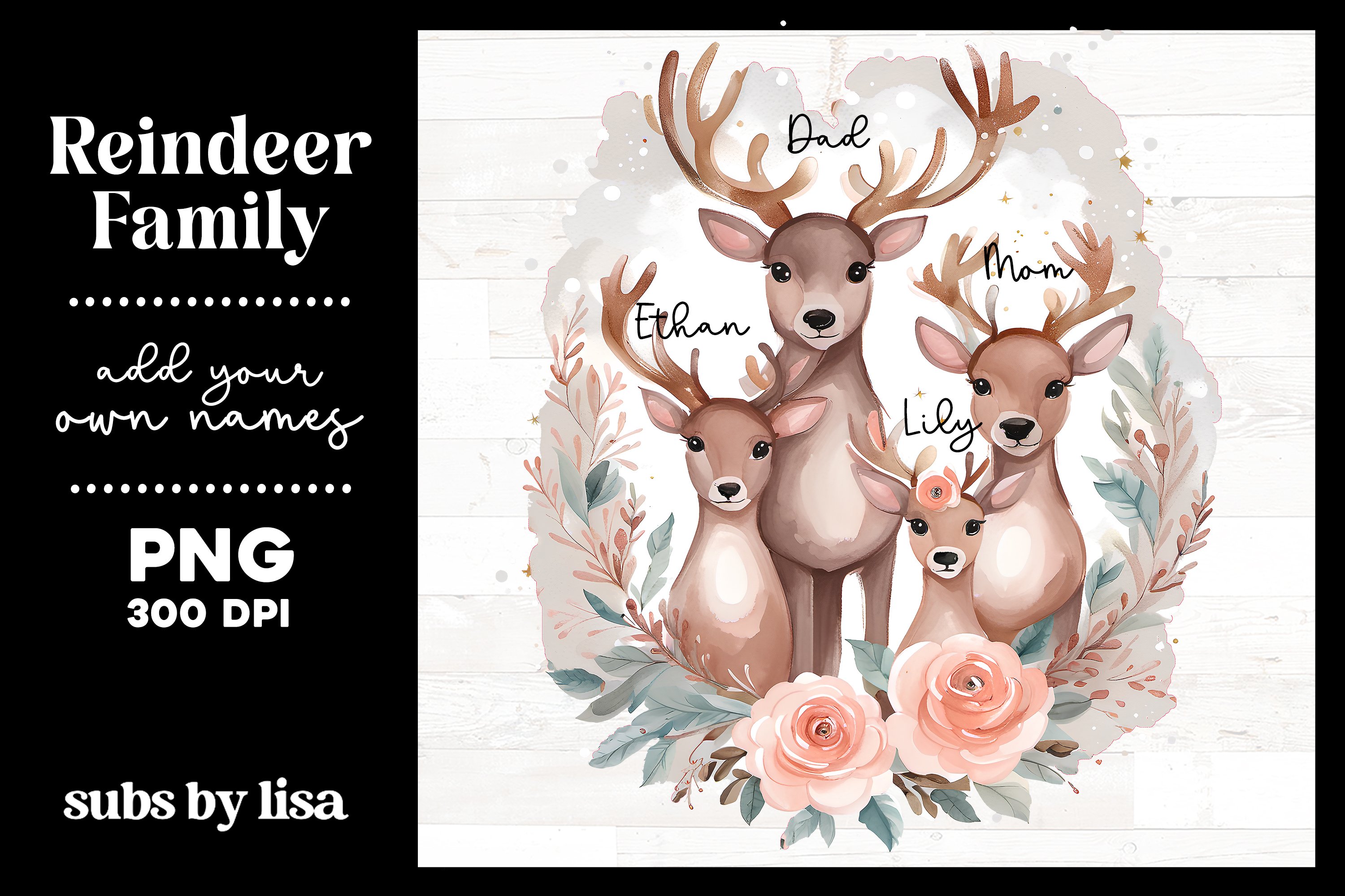 reindeer family cliparts