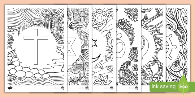 Religious Symbols Mindfulness Colouring Pages (teacher made)