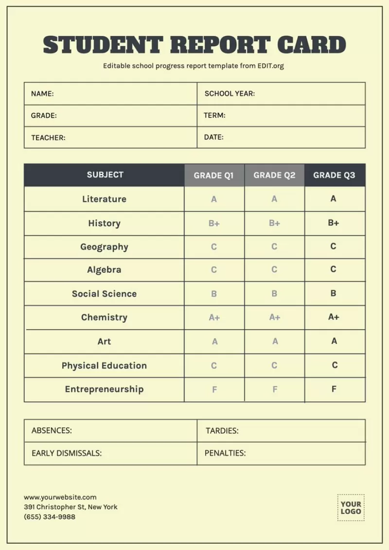 report card