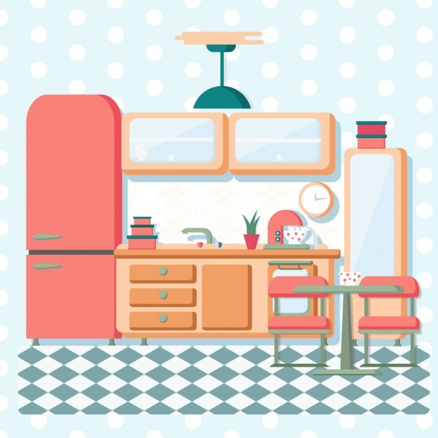 Retro Kitchen Vectors &amp; Illustrations for Free Download | clipart library