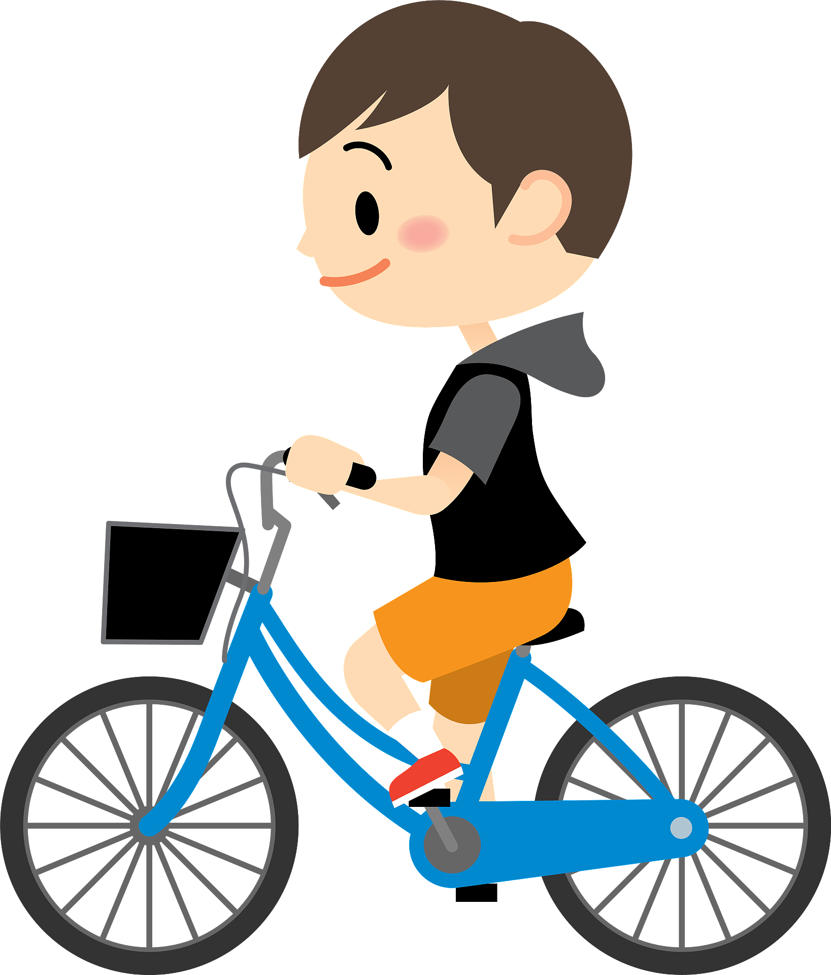 Boy is riding his bicycle - Free vector clipart images on ...