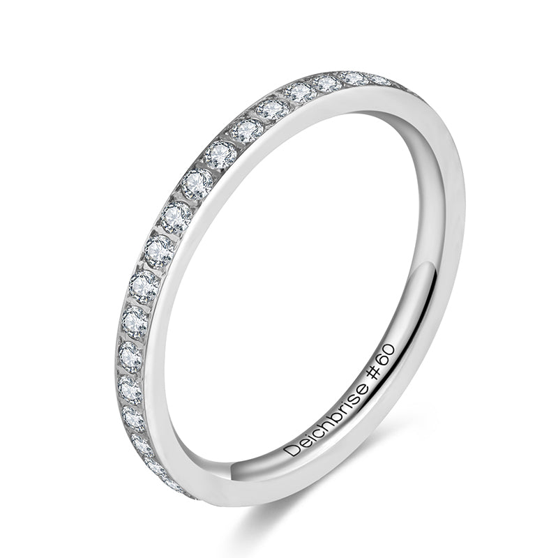 Ring Bling Bling (weiss) aus Edelstahl (Stapelring)