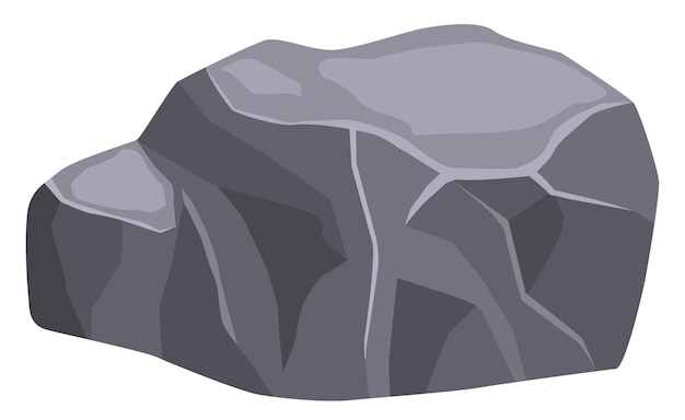 Premium Vector | Gray boulder Cartoon rock icon Natural element