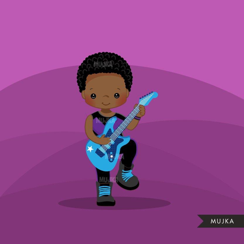 Rockstar Boy Clipart, guitarist – MUJKA CLIPARTS
