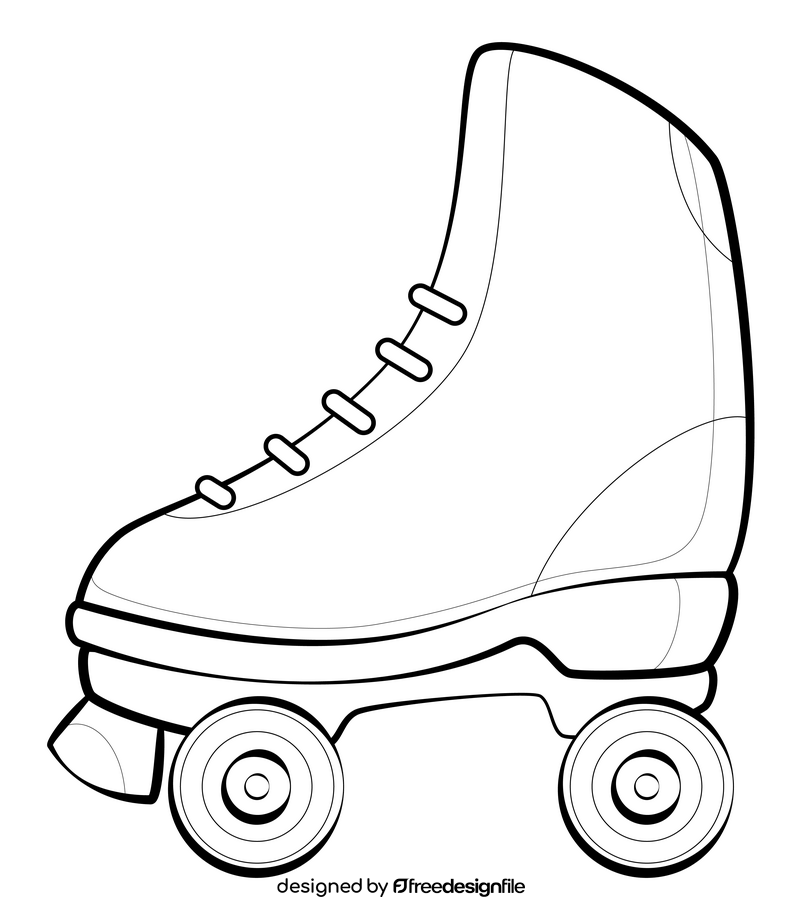 Roller skates drawing black and white clipart free download