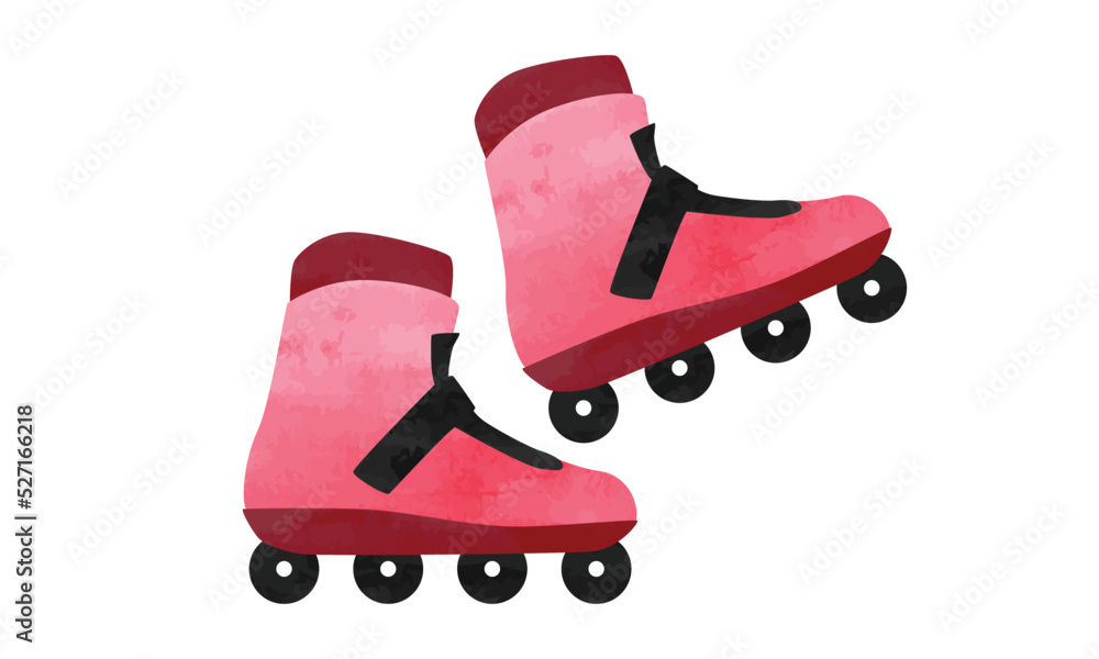 Inline skates clipart. Pair of inline skates watercolor style ...