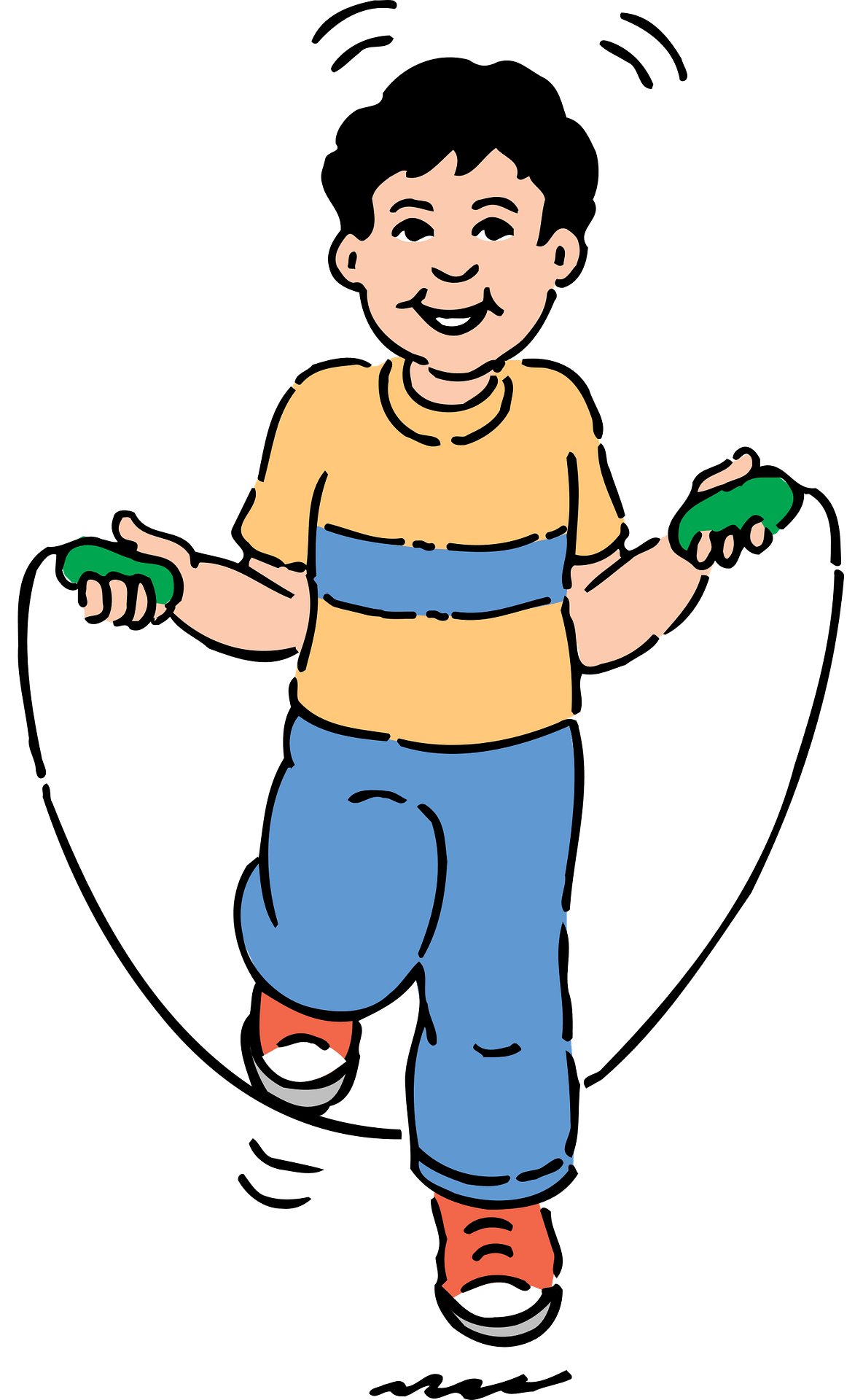 Boy jumping over a rope - Free vector clipart images on clipart library.com