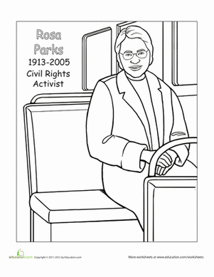 rosa parks coloring page