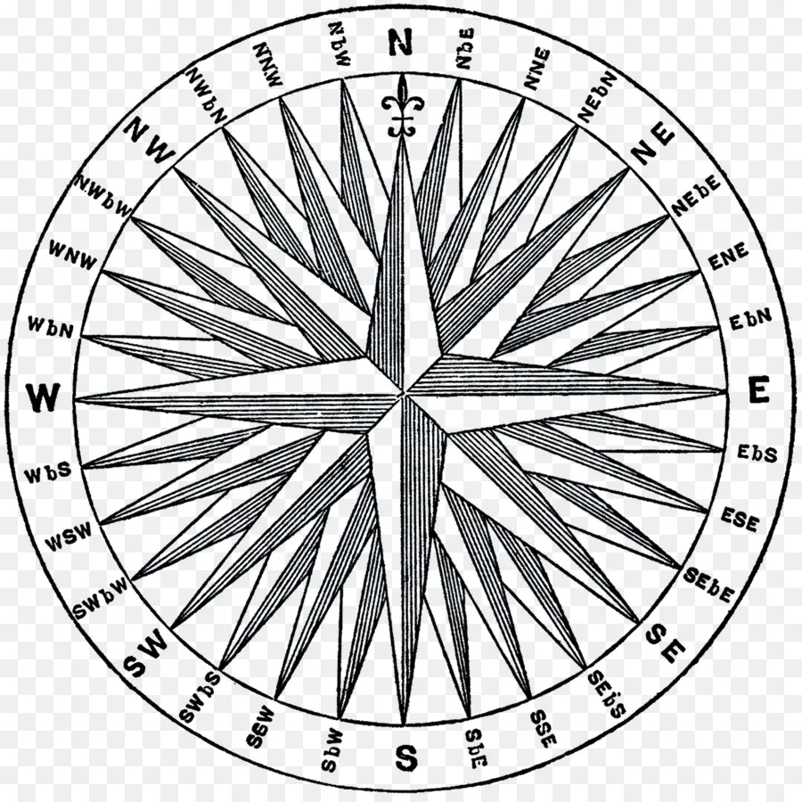 rose compass art clip