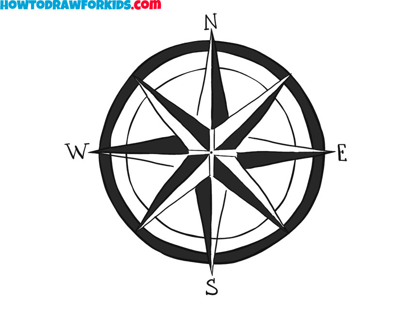 rose compass drawing
