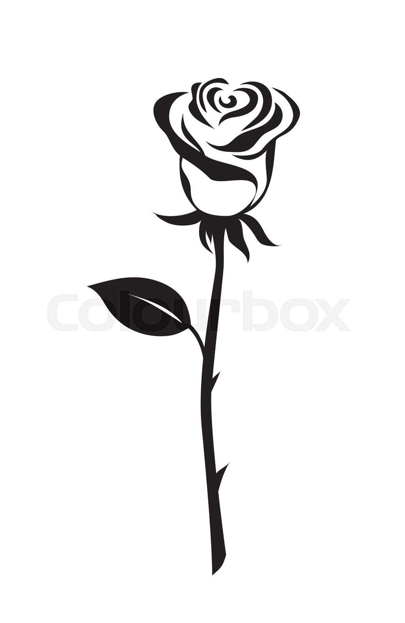 Abstract Flower rose vector outline icon. Creative Luxury Fa ...